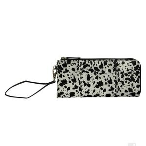 MYRA BAG Mottle Plumage Hairon & Leather Wristlet Wallet Strap Slots Cowhide
